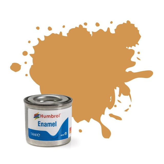 Set of 6 Humbrol Sand Matt Enamel Paints in 14ml tins, ideal for models and crafts, with a smooth, textured finish.