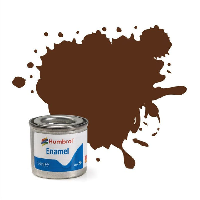 Set of 6 Humbrol German Red Brown Matt enamel paint tins, ideal for model building and artistic projects.