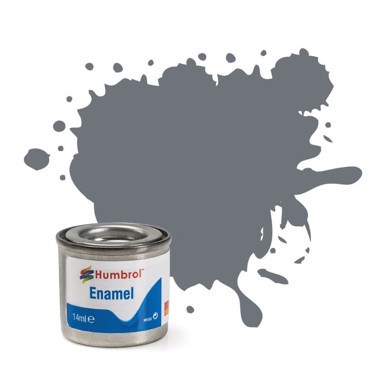 Humbrol Dark Sea Grey Satin Enamel Paint Set of 6, 14ml tins for smooth, durable coverage on various surfaces.