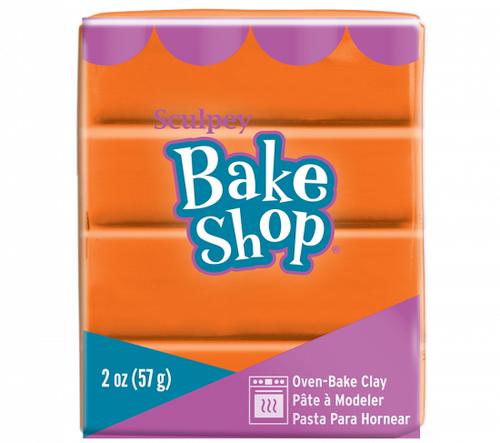 Vibrant orange Sculpey Bake Shop polymer clay, 57g, perfect for crafting, safe for kids, and bakes for durable creations.