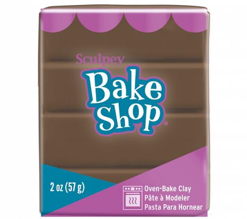 Sculpey Bake Shop Brown Polymer Clay, 57g - versatile, soft, non-toxic modeling clay for creative projects and easy baking.