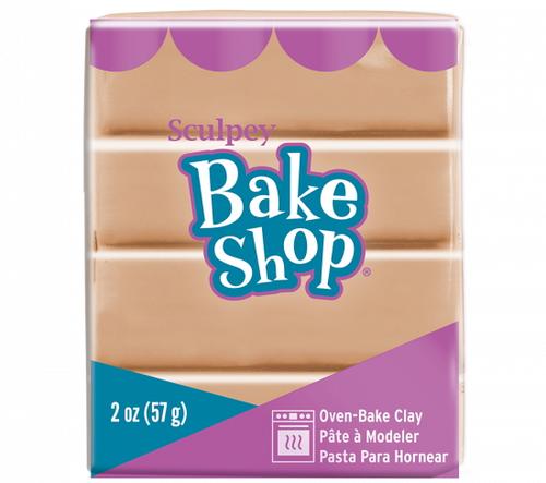 Soft tan Sculpey Bake Shop Clay, 57g, perfect for creative projects; non-toxic and remains pliable until baked.