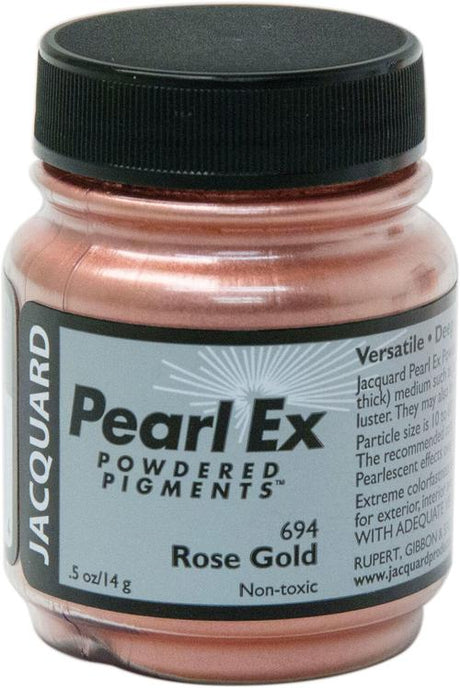 Pearl Ex Rose Gold 694 powdered pigment in 14g, offering stunning metallic effects for various artistic applications.