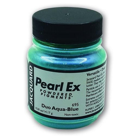 Pearl Ex Aqua Blue powdered pigment in 14g, perfect for achieving stunning metallic and pearlescent effects on various surfaces.
