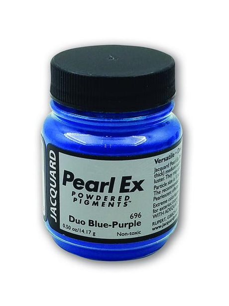 Pearl Ex Powdered Pigment in Duo Blue Purple, 14g, ideal for adding pearlescent and metallic effects to various art mediums.