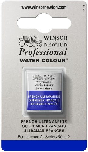 Ivory Black watercolour half pan by Winsor & Newton, known for vibrant color and superior lightfastness for artists.