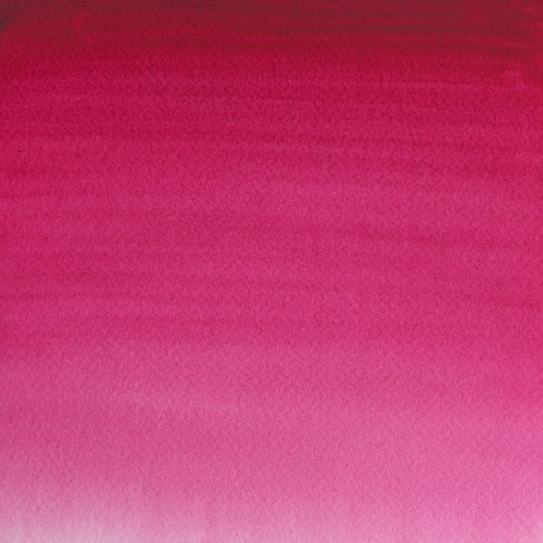 Vibrant 5ml tube of Winsor & Newton Quinacridone Magenta watercolour, known for its transparent, rich hue and permanence.