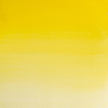 Winsor & Newton 5ml tube of Winsor Yellow (730) watercolor, showcasing vibrant pigment quality and exceptional transparency.