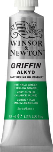 37ml tube of Winsor & Newton Griffin Alkyd Oil Colour in vibrant Purple Lake, ideal for fast-drying art techniques.