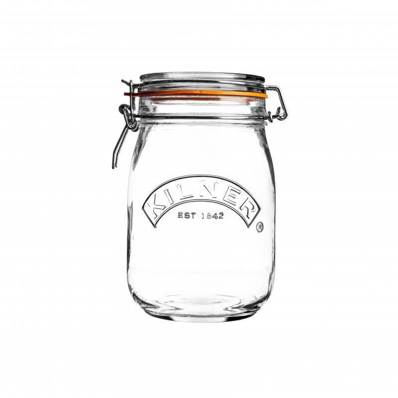 Kilner Round Clip Top Jar: Vintage glass storage jar with airtight seal, perfect for preserving dry and wet foods elegantly.