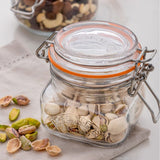 Square Clip Top Jar by Kilner, 250ml, clear glass for airtight storage of herbs, spices, and pantry items.