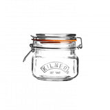 Kilner Square Clip Top Jar Glass, 500 ml, airtight for preserving fruits/vegetables and storing dry goods, elegant design.