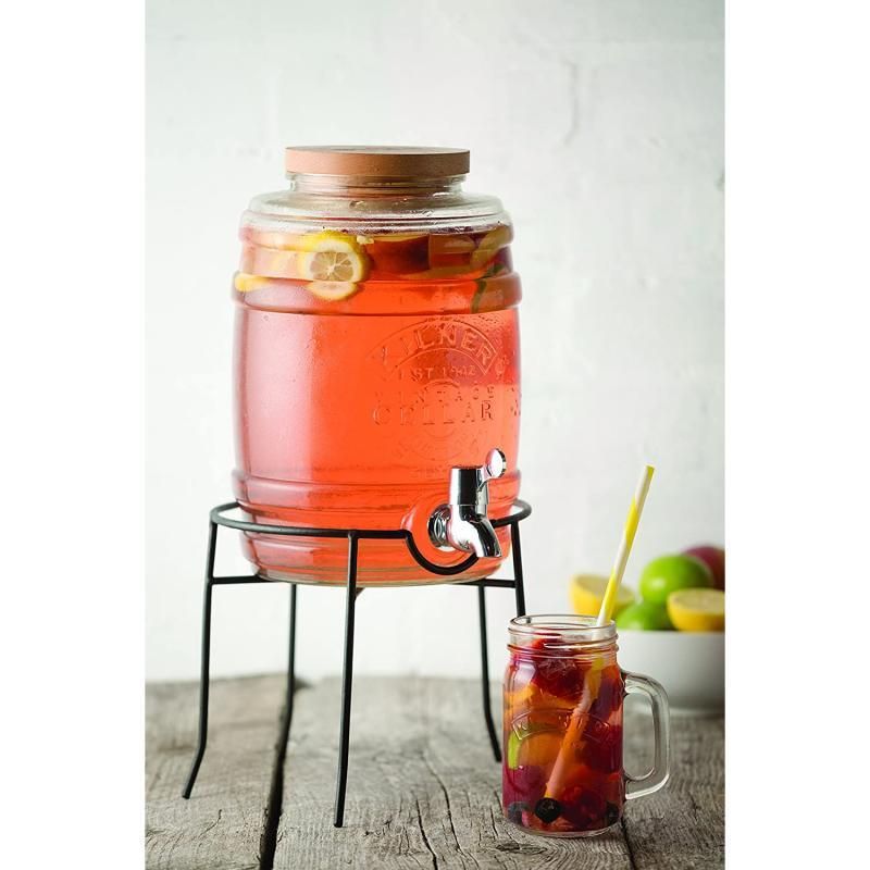 Durable stainless steel tap with silicone washers for easy dispensing from Kilner drinks dispensers, ideal for gatherings.