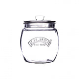 Clear glass Kilner Universal Storage Jar with silicone seal, ideal for organizing dry foods and household items stylishly.