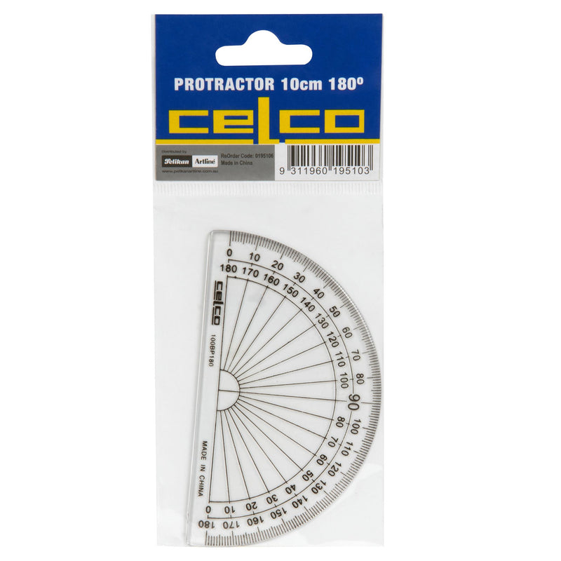 Celco Protractor 10cm Clear