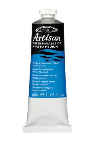 Winsor & Newton Artisan Impasto Oil Medium in a 60ml tube for enhancing oil paintings with rich texture and quick drying.