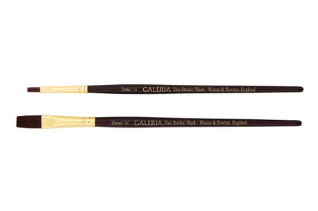 Winsor & Newton Galeria One Stroke Brush, 3mm, ideal for acrylics, featuring synthetic filaments for precise application and shape retention.