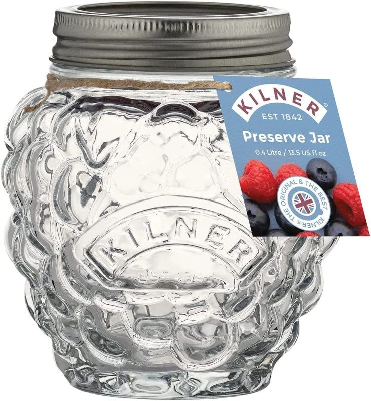 Kilner Berry Fruit Preserve Jar (400ml) with unique berry shape, perfect for jams, jellies, and preserving fruits.