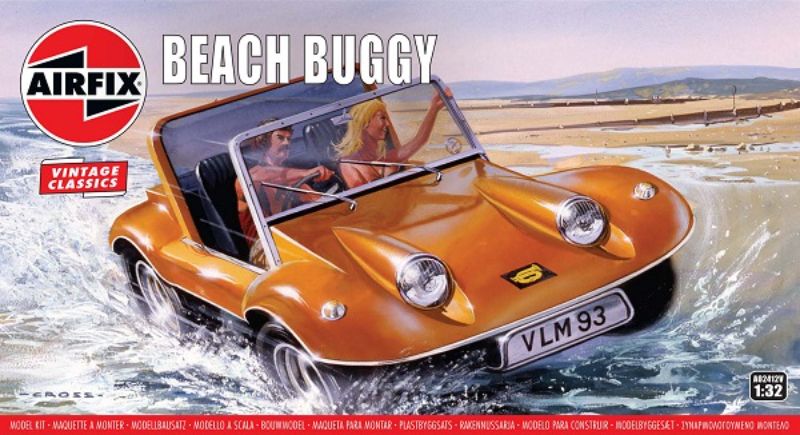 Airfix 1/32 Beach Buggy model kit, 84 detailed pieces, captures 1960s Americana spirit, perfect for beginners and collectors.