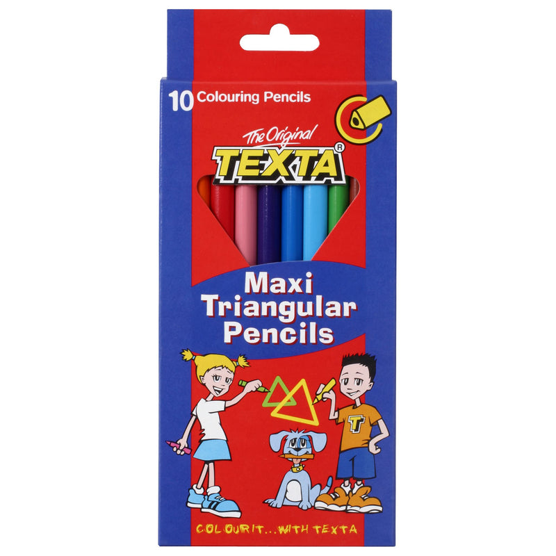 Texta Maxi Triangular Colour Pencils Box 10