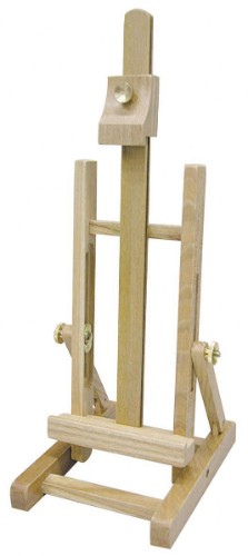 Lightweight and eco-friendly Jasart Table Top Easel, ideal for art display, with brass fittings and folds for storage.