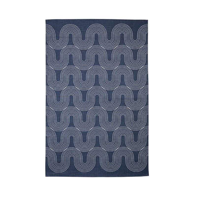 Ulster Weavers Causeway Geo Dark tea towel featuring bold geometric design, eco-friendly cotton blend, perfect for kitchen use.