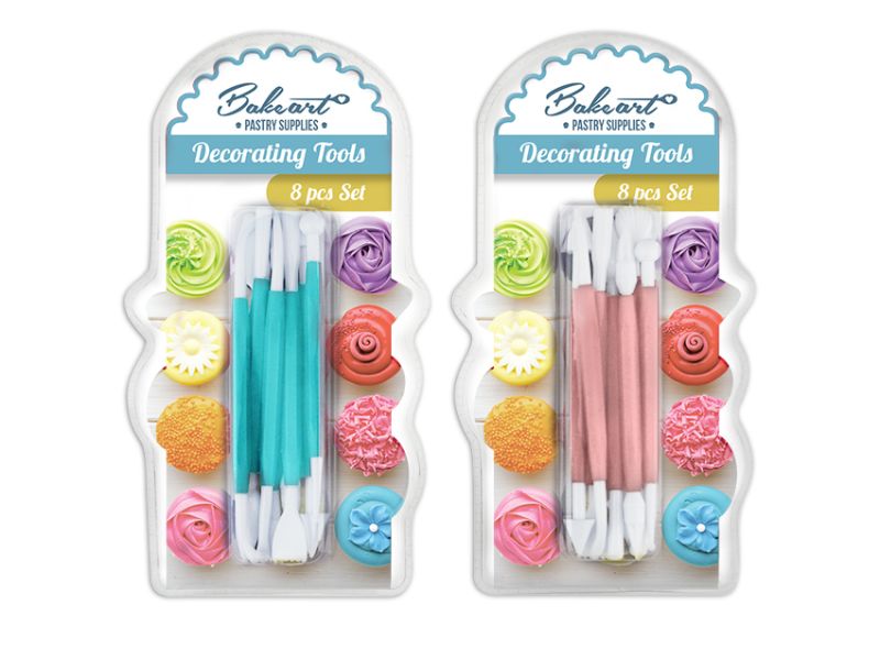 Set of 8 versatile cake decorating tools for all skill levels, perfect for intricate designs and frosting embellishments.