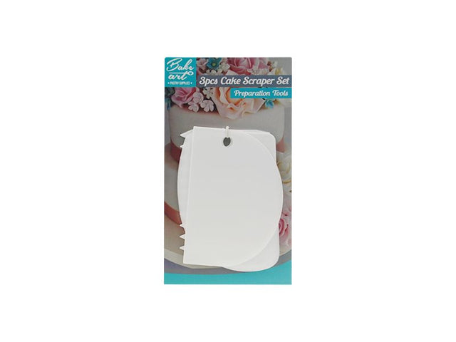 Cake Scraper Set - Large 3's (24 Packs) for smooth cake finishes; ergonomic, durable, perfect for home and professional bakers.