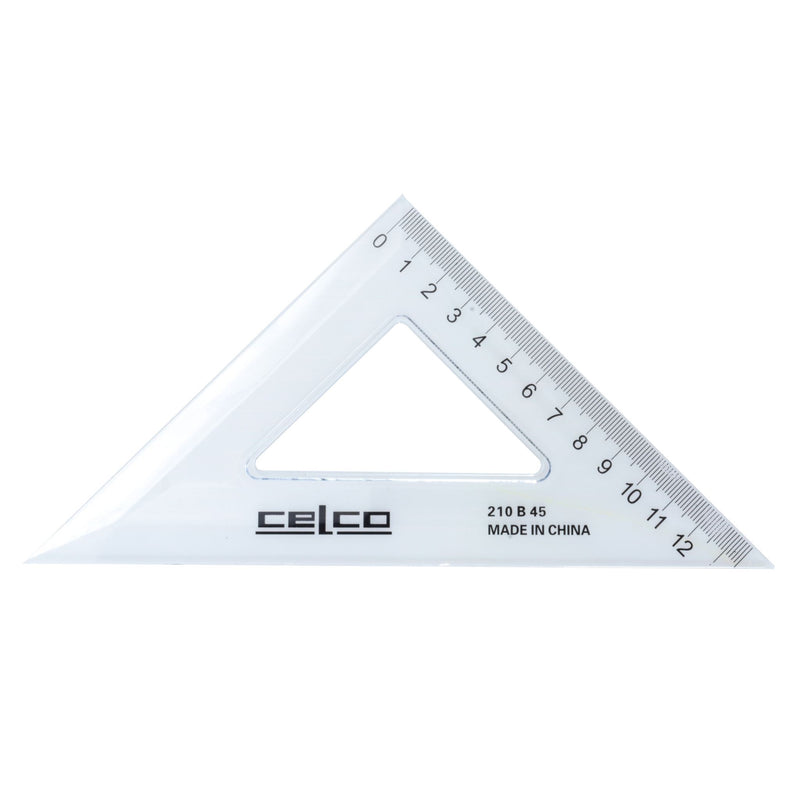 Celco 45 Degree Set Squares 21cm Clear