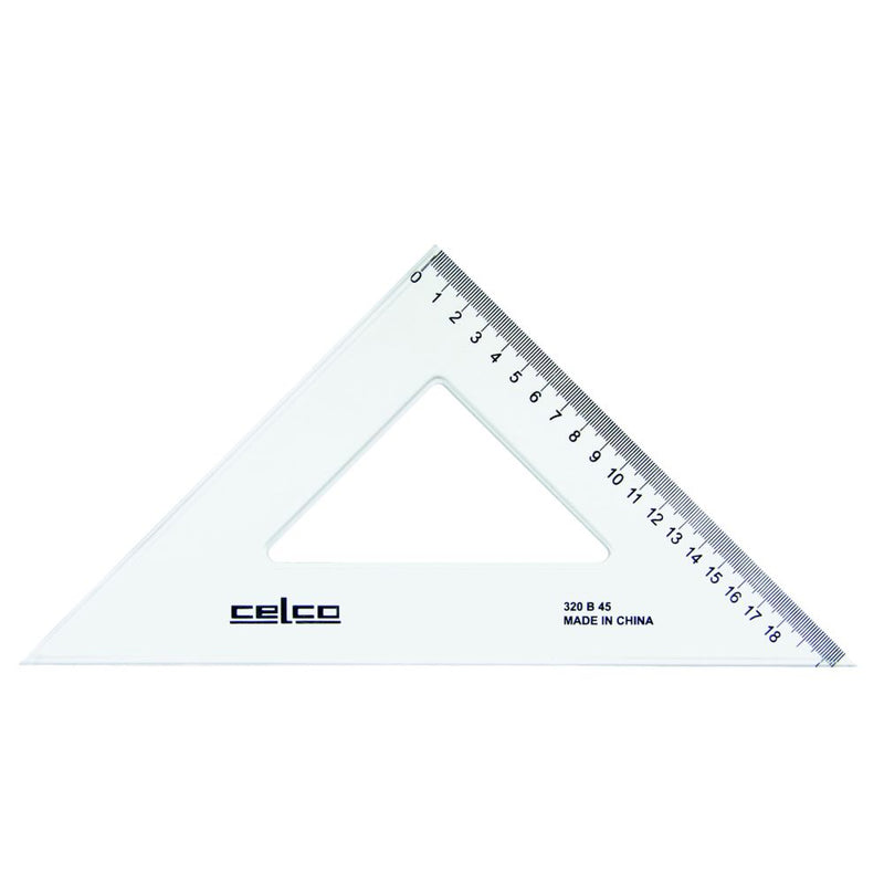 Celco 45 Degree Set Squares 32cm Clear
