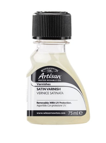 Winsor & Newton Artisan Varnish - Satin 75ml, a non-yellowing, water-based finish for protecting and enhancing artwork.