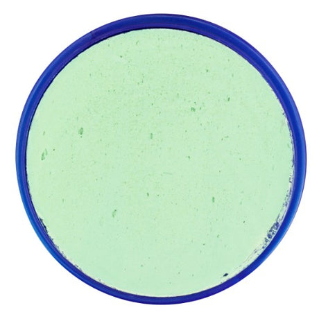 Pale green Snazaroo face paint in an 18ml pot, perfect for safe and vibrant children's art and costumes.