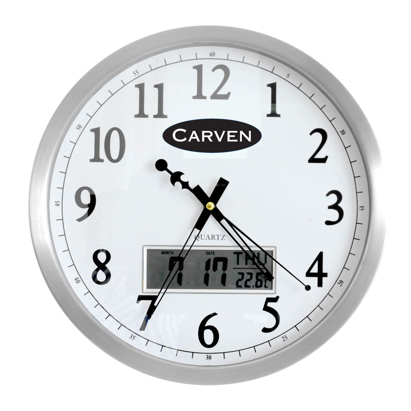 Carven Aluminium Lcd Date Clock