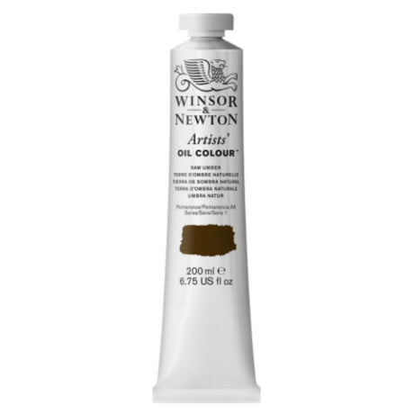 WINSOR & NEWTON 200ml Artists Oil in Burnt Sienna 074 S1, showcasing rich pigmentation and ideal buttery consistency for versatile painting.