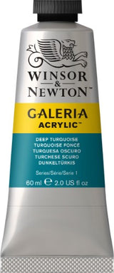 A tube of Winsor & Newton Galeria Acrylic Colour 60ml in Sap Green (599), showcasing vibrant pigment and smooth consistency.