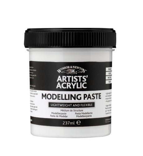 Winsor & Newton 237ml modelling paste, ideal for creating textured effects in acrylic artwork and mixed media projects.