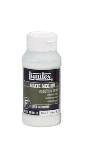 Liquitex Matte Medium 118ml bottle, enhancing acrylic colors with a non-reflective matte finish and improved flow.