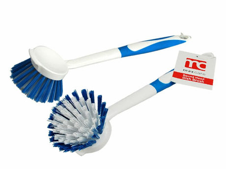 Set of 12 round head dish brushes designed for efficient kitchen cleaning, featuring ergonomic handles and durable materials.