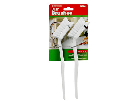 A vibrant set of 24 dish brushes with ergonomic handles for effective and comfortable kitchen cleaning.