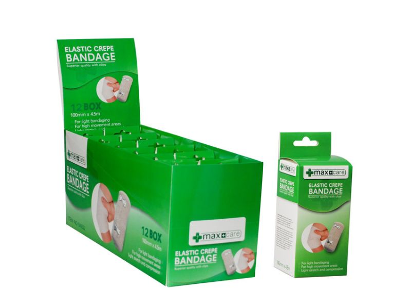 Elastic Crepe Bandage - Maxcare 4.5m (12 Packs)