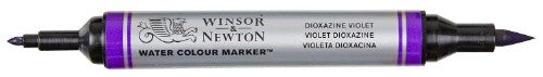 Winsor & Newton Water Colour Marker in Prussian Blue Hue, featuring twin-tipped design for versatile strokes and easy blending.