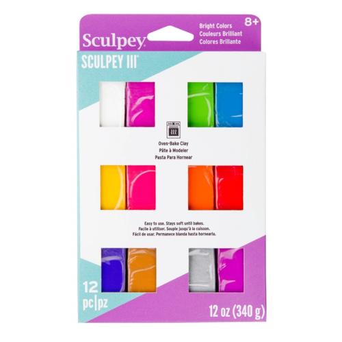 Clay - SCULPEY III VMB6 BRIGHT MULTI (SET of 12)