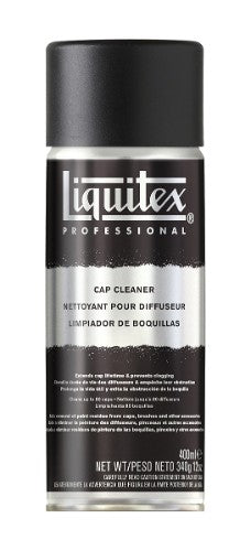 Liquitex Cap Cleaner 400ml spray for quick cleaning of spray paint caps, enhancing performance and prolonging paint life.