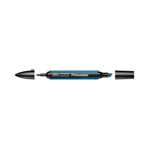 Twin-tipped Winsor & Newton ProMarker in Azure (B346), perfect for vibrant illustrations and detailed artistry.