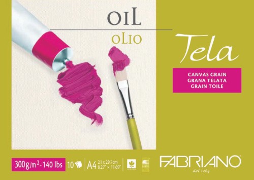 Fabriano Oil Pads - A4 with linen-like texture for optimal oil color absorption, acid-free and archival quality for lasting art.