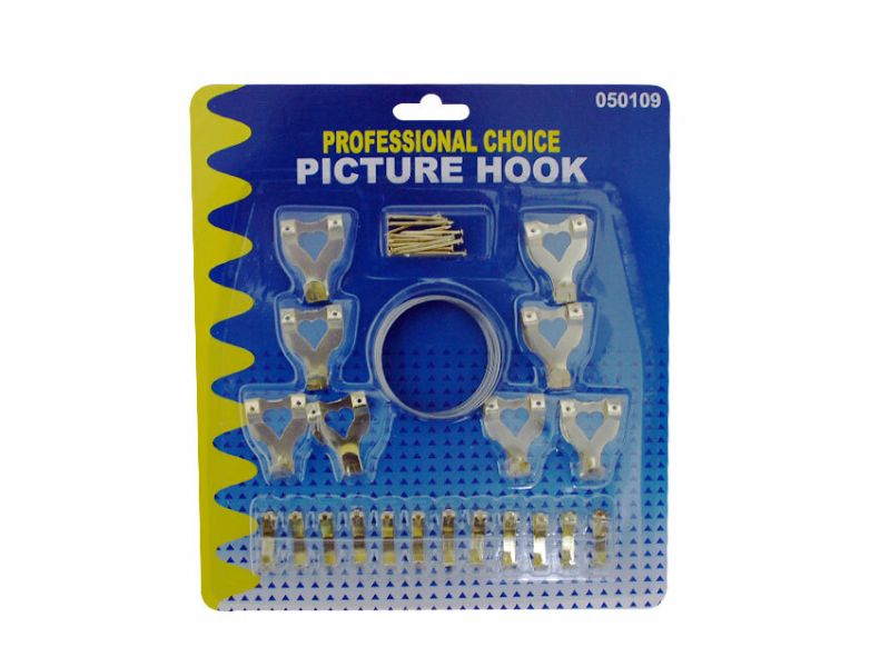 Premium Picture Hook Set (24 Sets) for easy wall art hanging, designed to securely display pictures and decor without damaging walls.