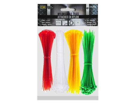 Vibrant 10cm colored cable ties in packs of 24, perfect for organizing cables and adding a pop of color to projects.