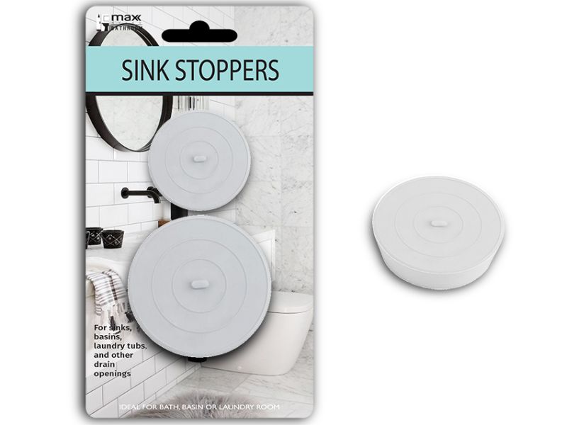 Twelve versatile sink stoppers designed to prevent clogs and odors in various drain openings, perfect for kitchens and bathrooms.