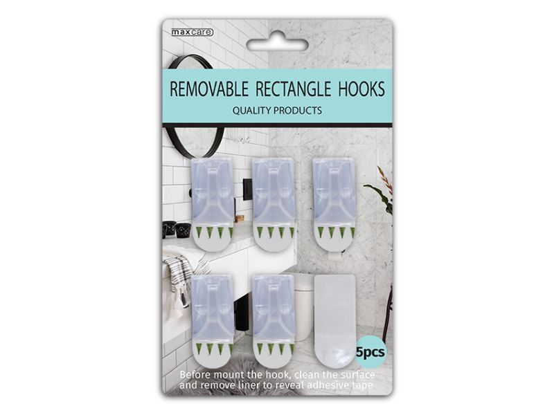 Removable Hooks - Plastic Rectangle (24 Packs)