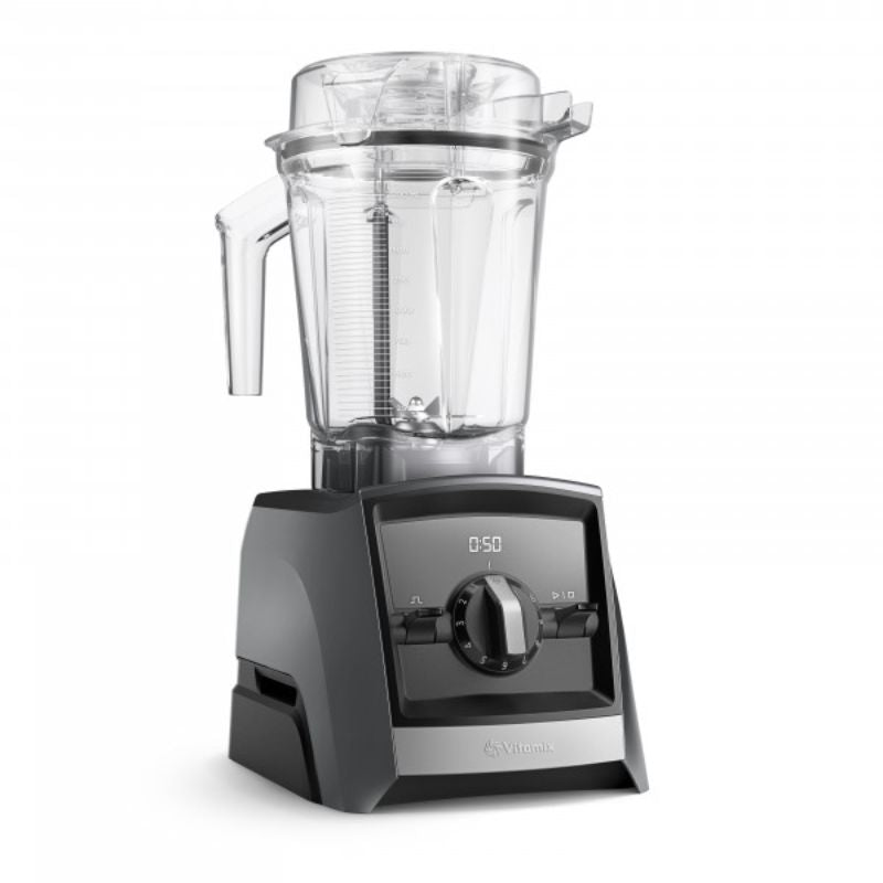 Vitamix A2300i high-performance blender in slate, featuring variable speed control, digital timer, and wireless connectivity.